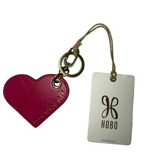 Hobo International Purse Bag Charm Pink Leather Keychain Love Wins All NWT!